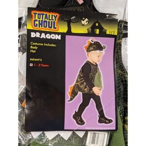 Totally Ghoul Infant Dragon Halloween Costume Body & Hat Size 1-2 Years